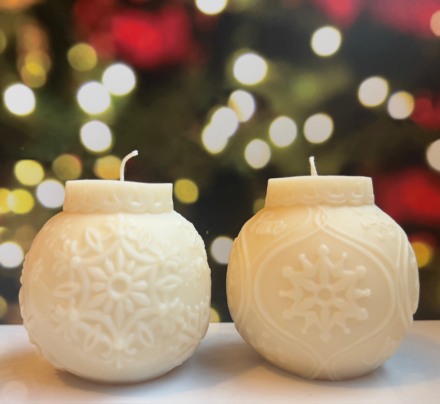 Large Christmas Ornament Candle