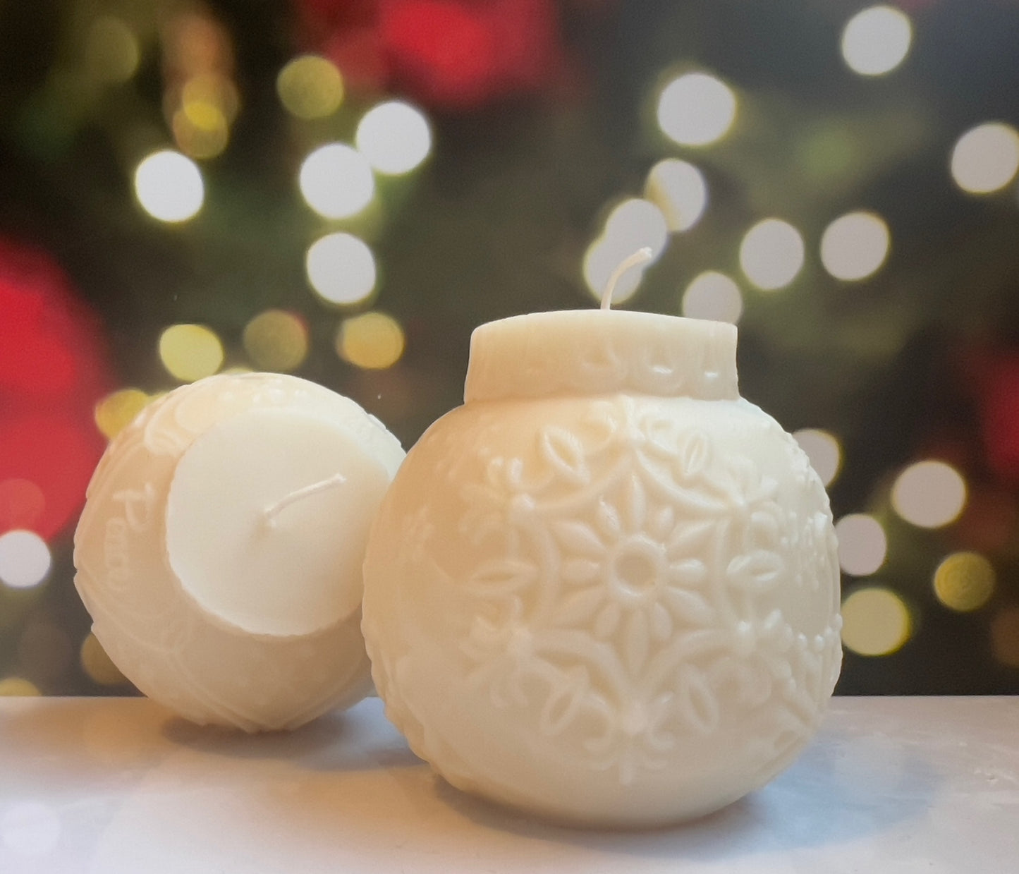 Large Christmas Ornament Candle