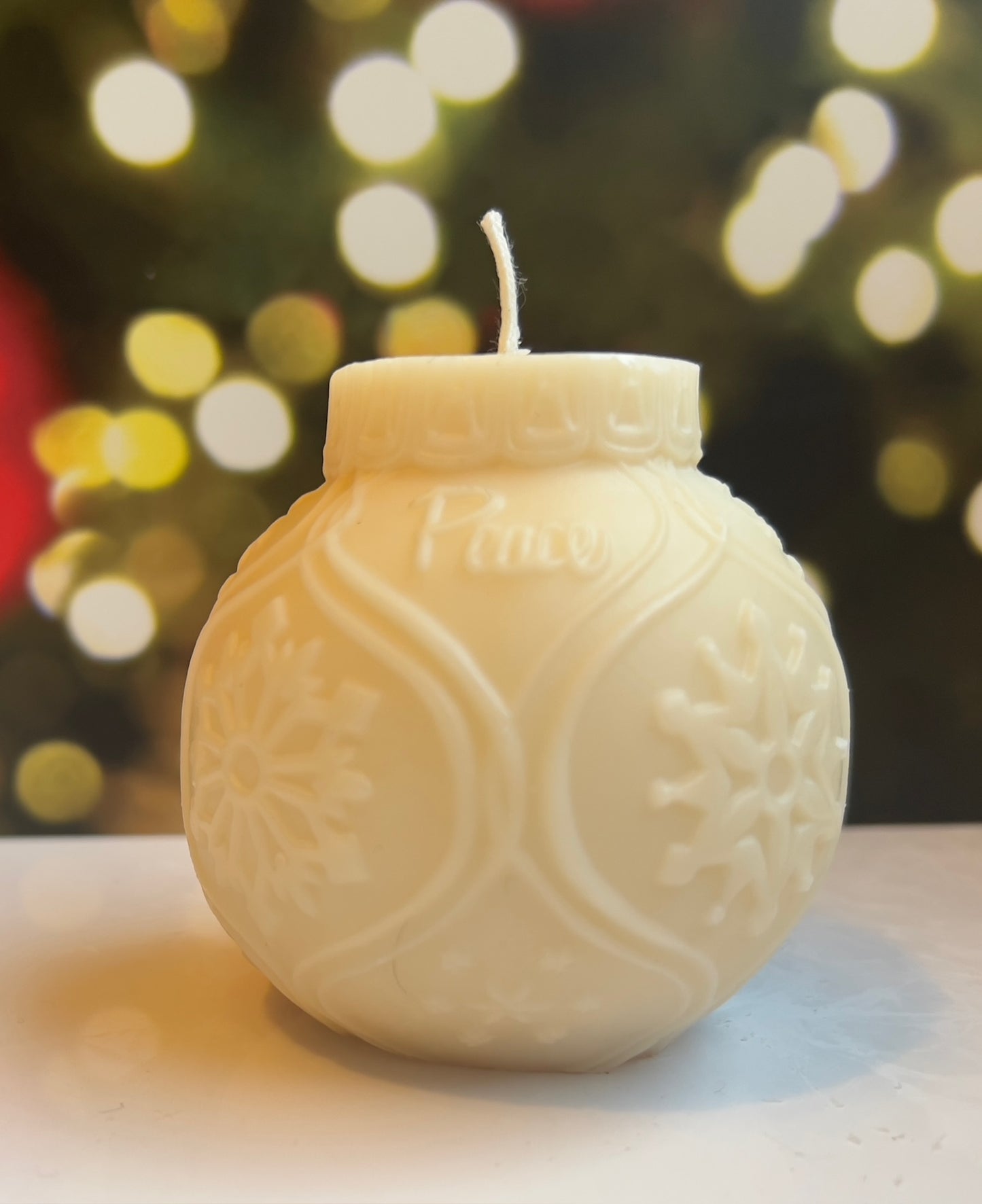 Large Christmas Ornament Candle