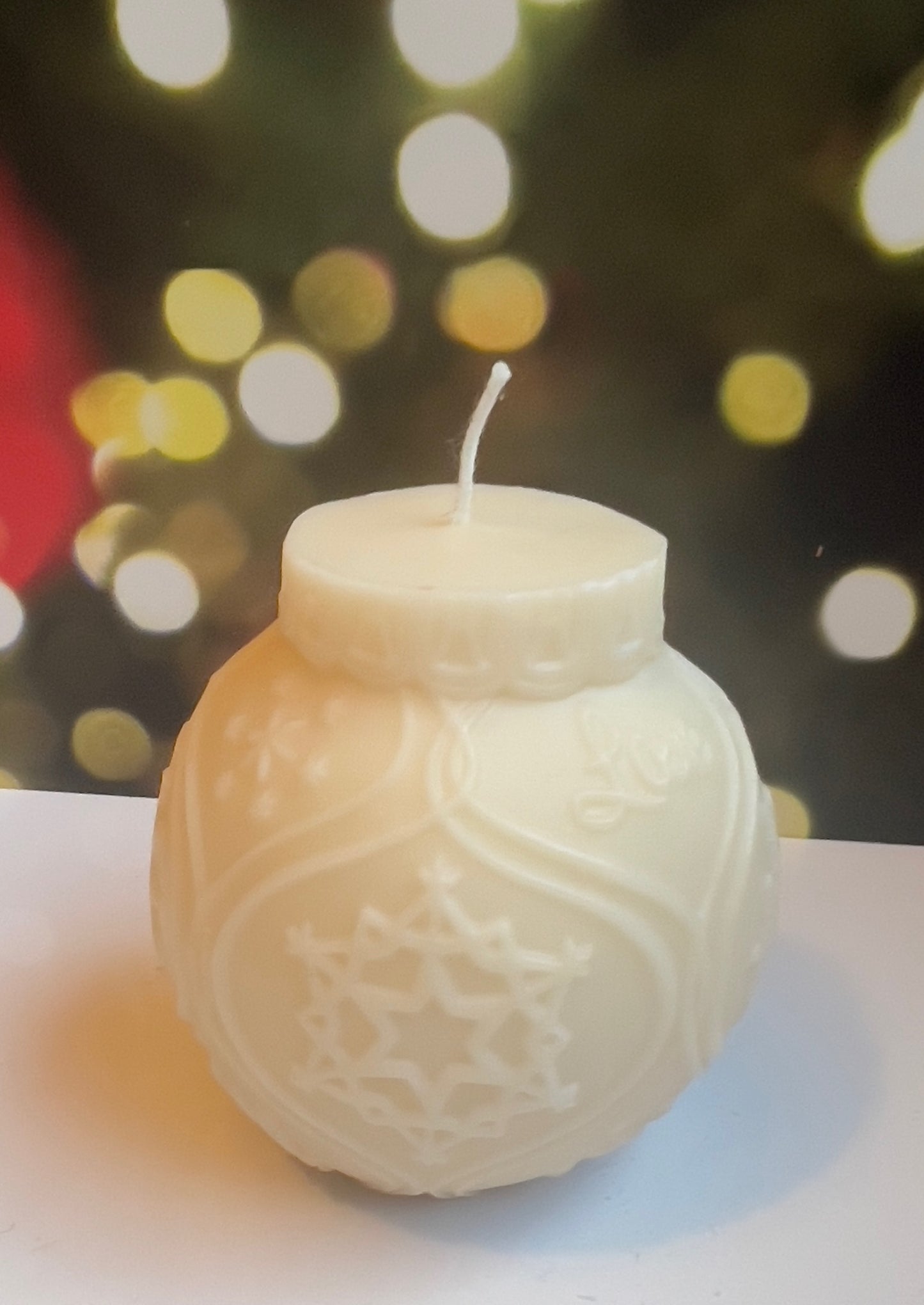 Large Christmas Ornament Candle