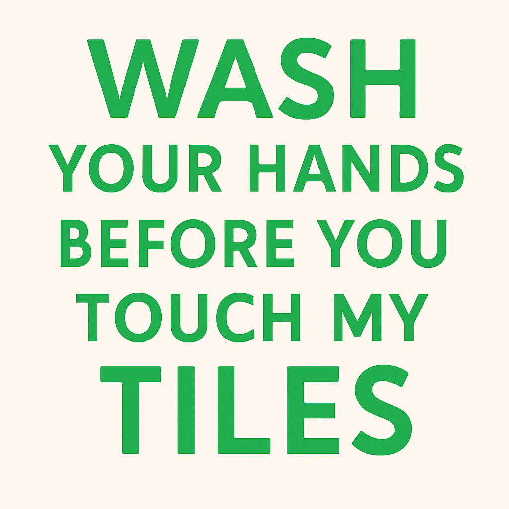 Wash Your Hands Before You Touch My Tiles Text Soap - 7 colors