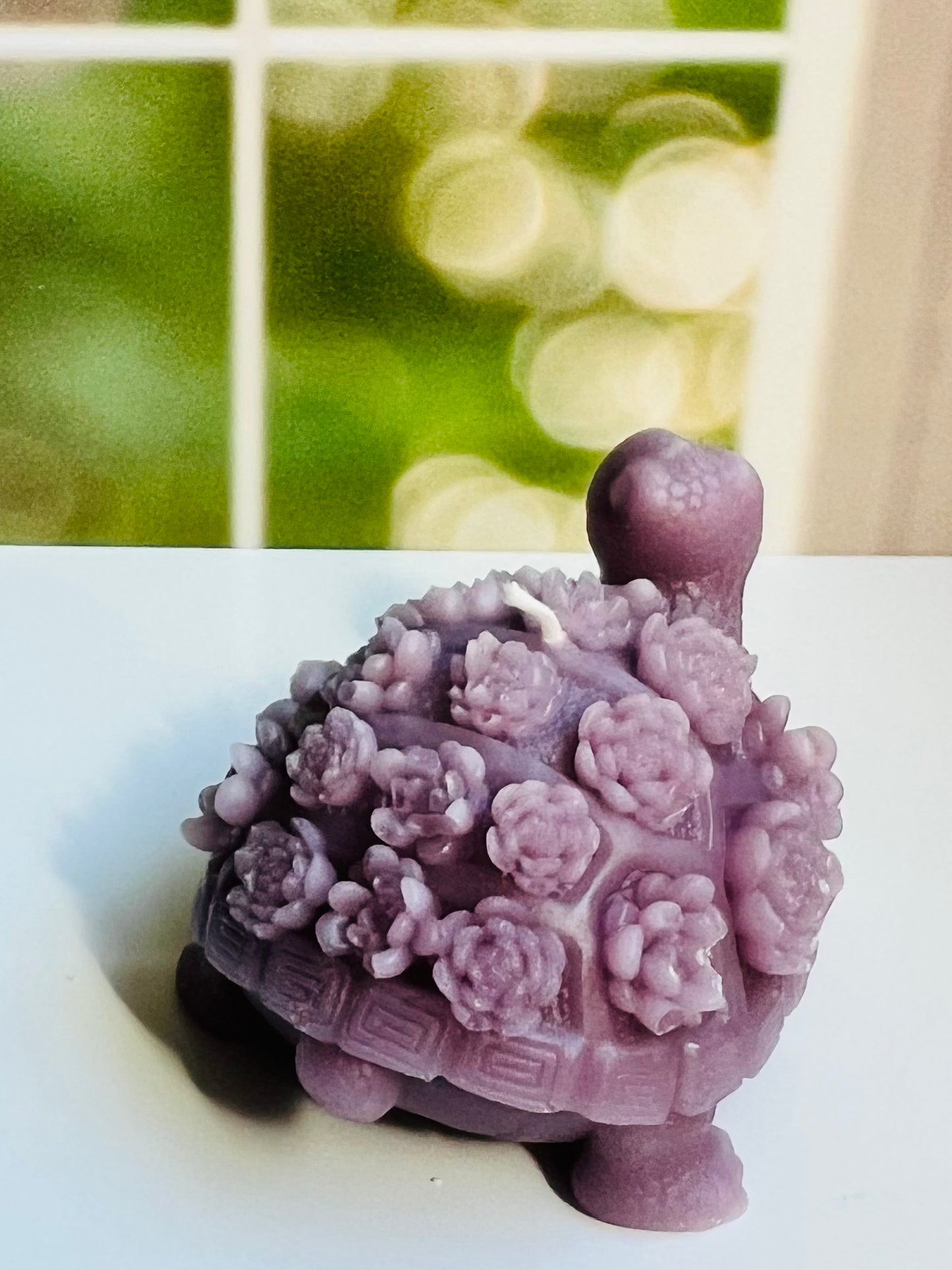 Turtle Candle with Flower Shell