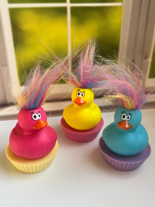 Crazy Rainbow Hair Duck Soap