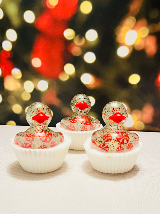 Sparkly Peppermint Candy Duck Soap