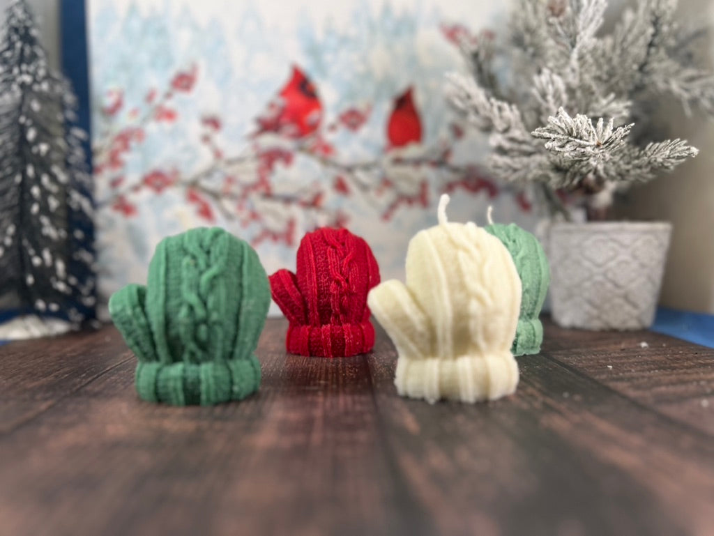 Knit Mitten Pillar Candle