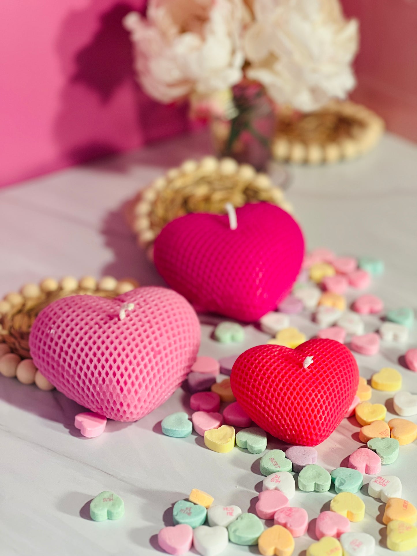 Patterned Heart Candle
