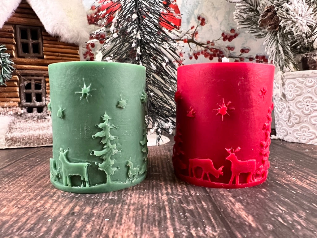 Festive Pillar Candle