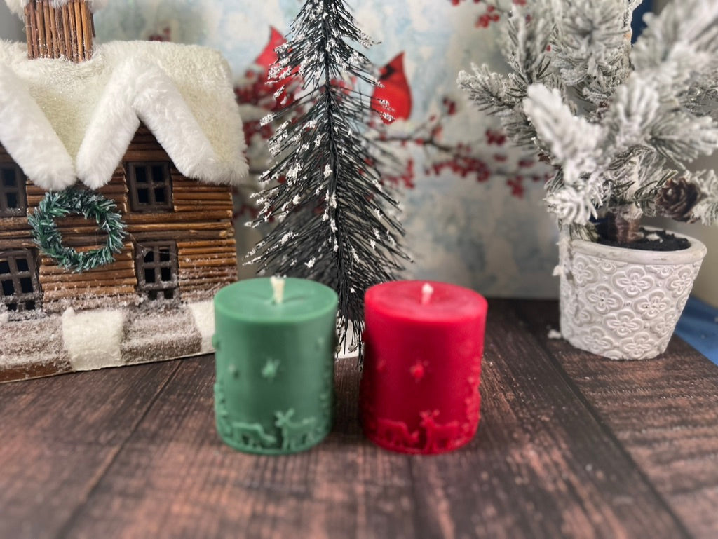 Festive Pillar Candle