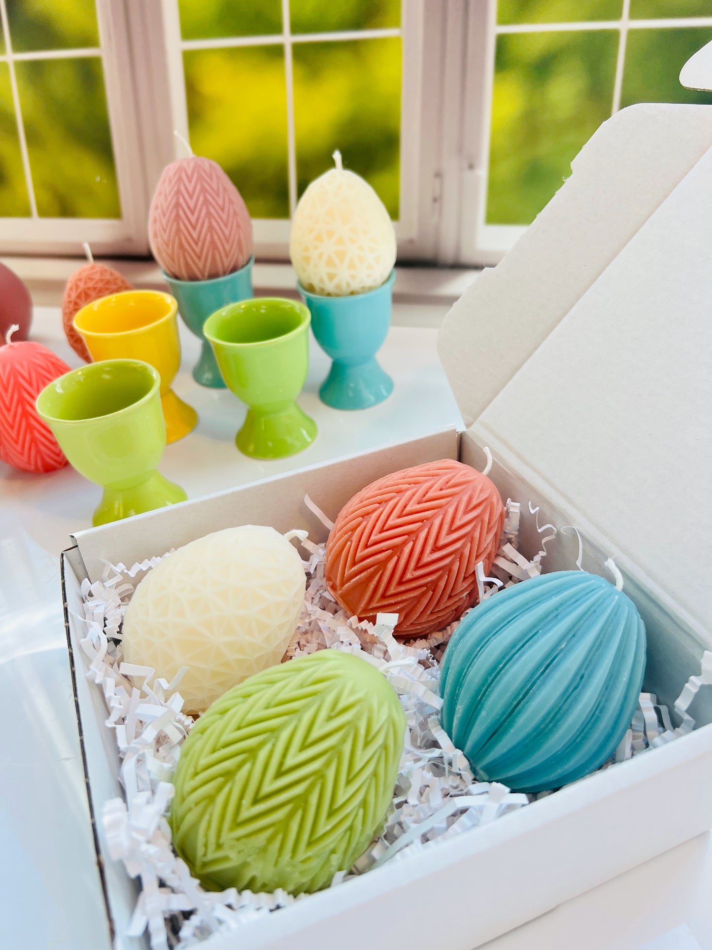 Easter Egg Pattern Candles - 4 Pack