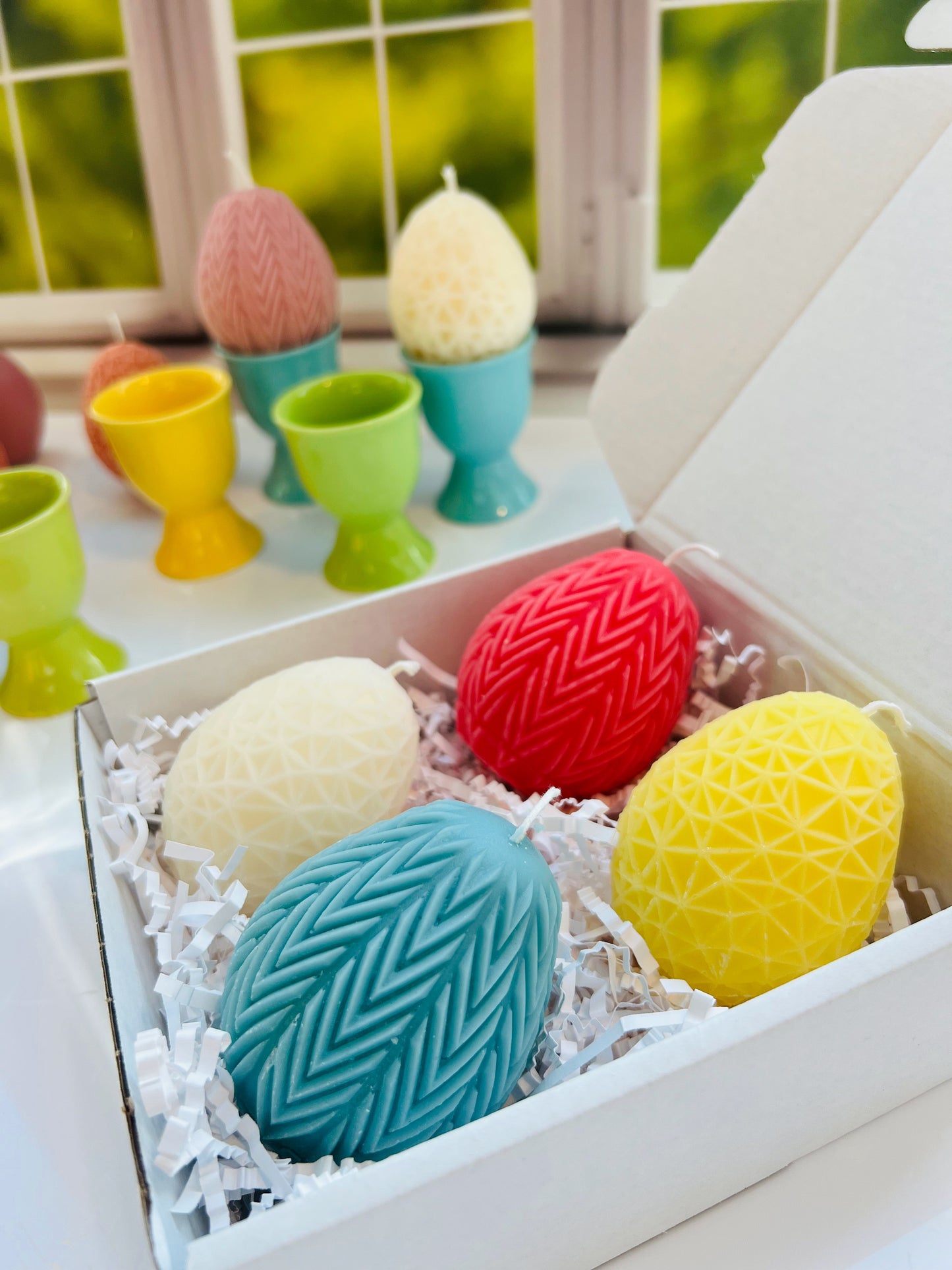 Easter Egg Pattern Candles - 4 Pack
