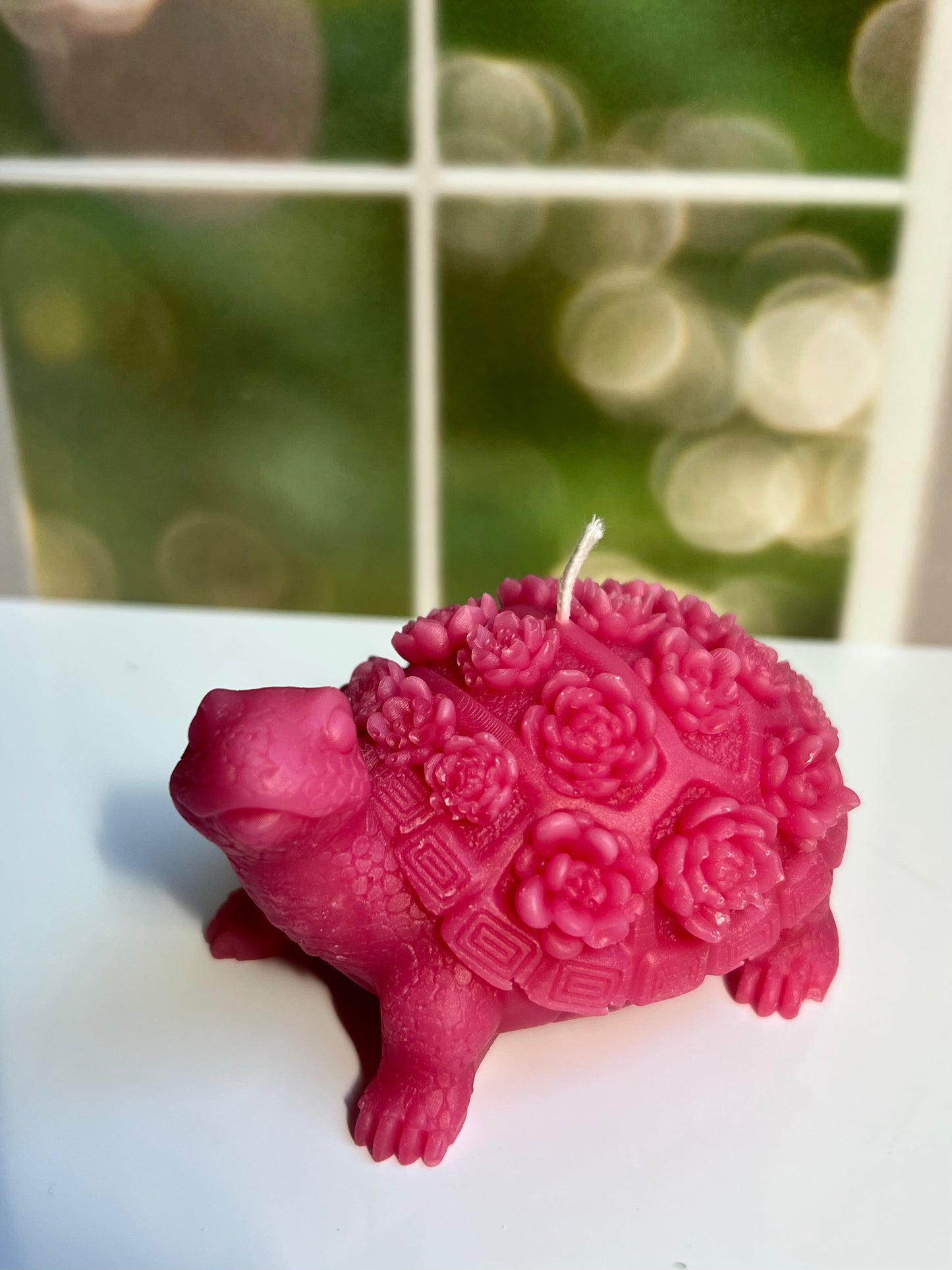 Turtle Candle with Flower Shell