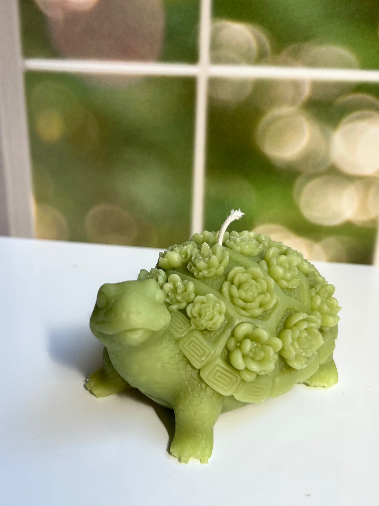 Turtle Candle with Flower Shell