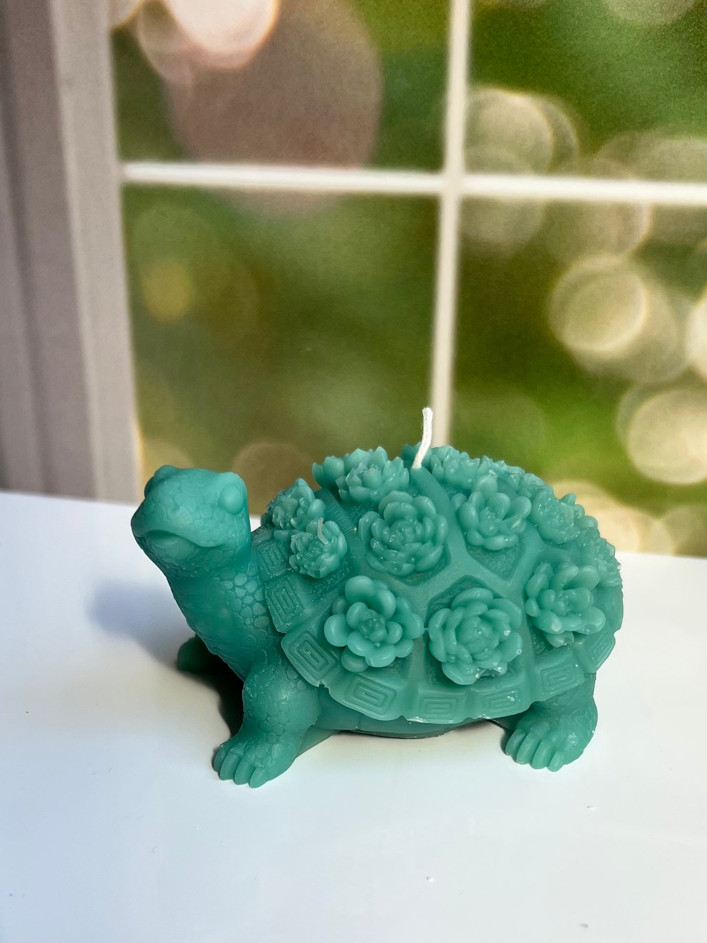 Turtle Candle with Flower Shell