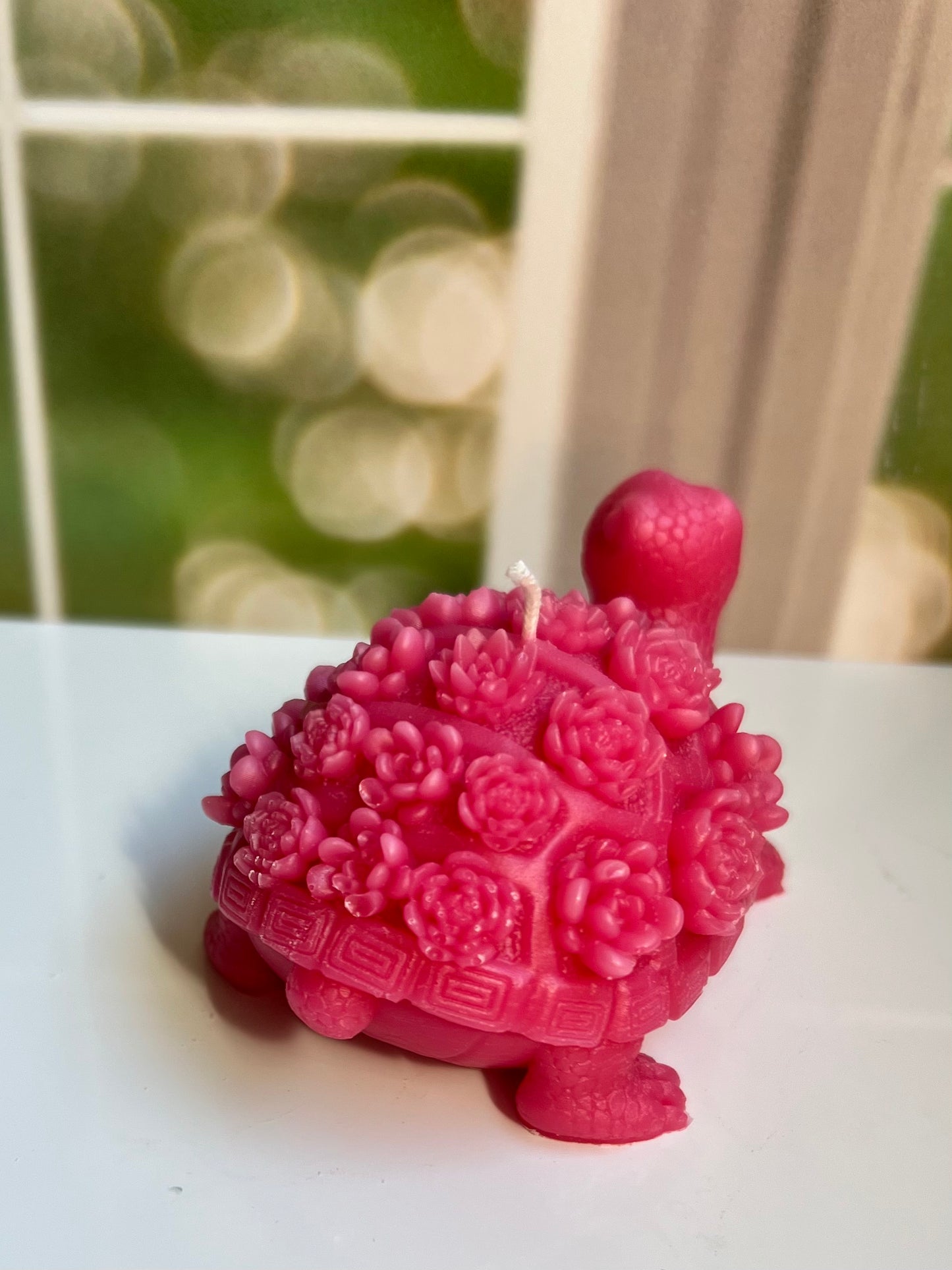 Turtle Candle with Flower Shell