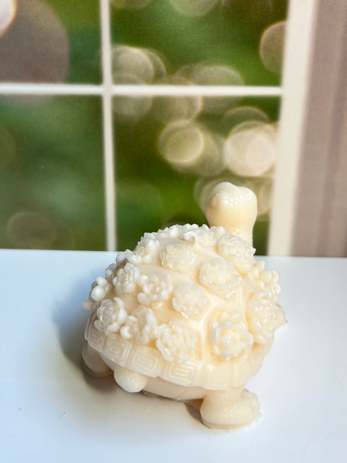 Turtle Candle with Flower Shell