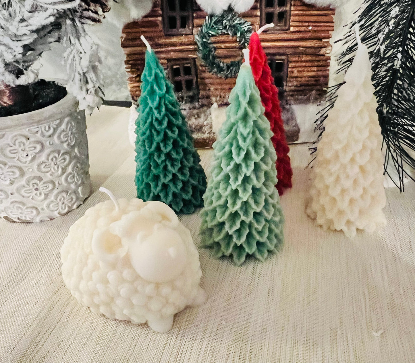 Christmas Tree Pillar Candle