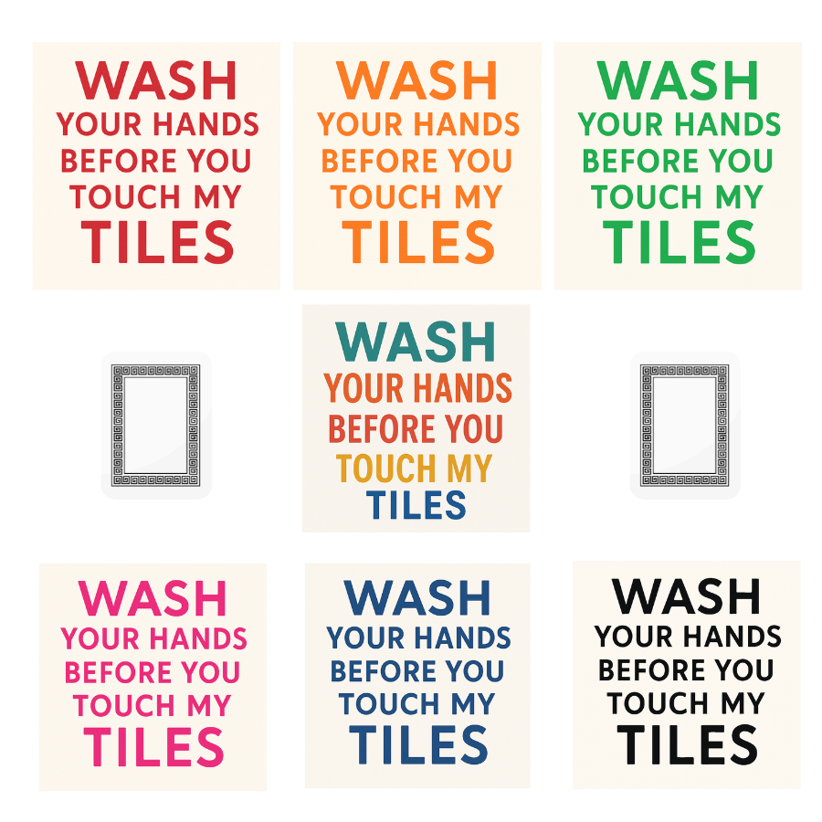 Wash Your Hands Before You Touch My Tiles Text Soap - 7 colors