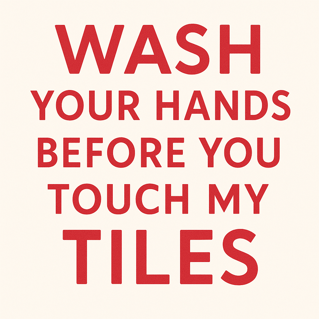 Wash Your Hands Before You Touch My Tiles Text Soap - 7 colors