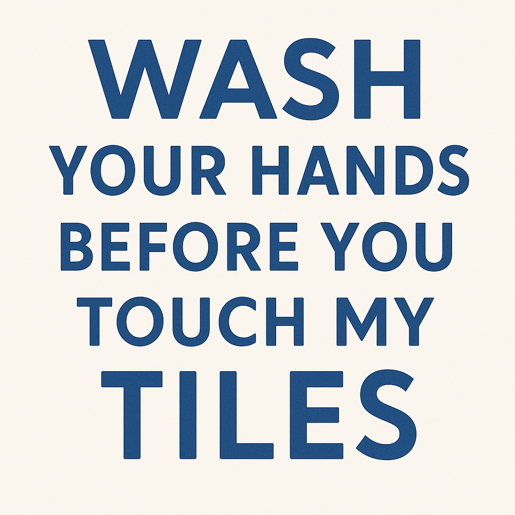 Wash Your Hands Before You Touch My Tiles Text Soap - 7 colors